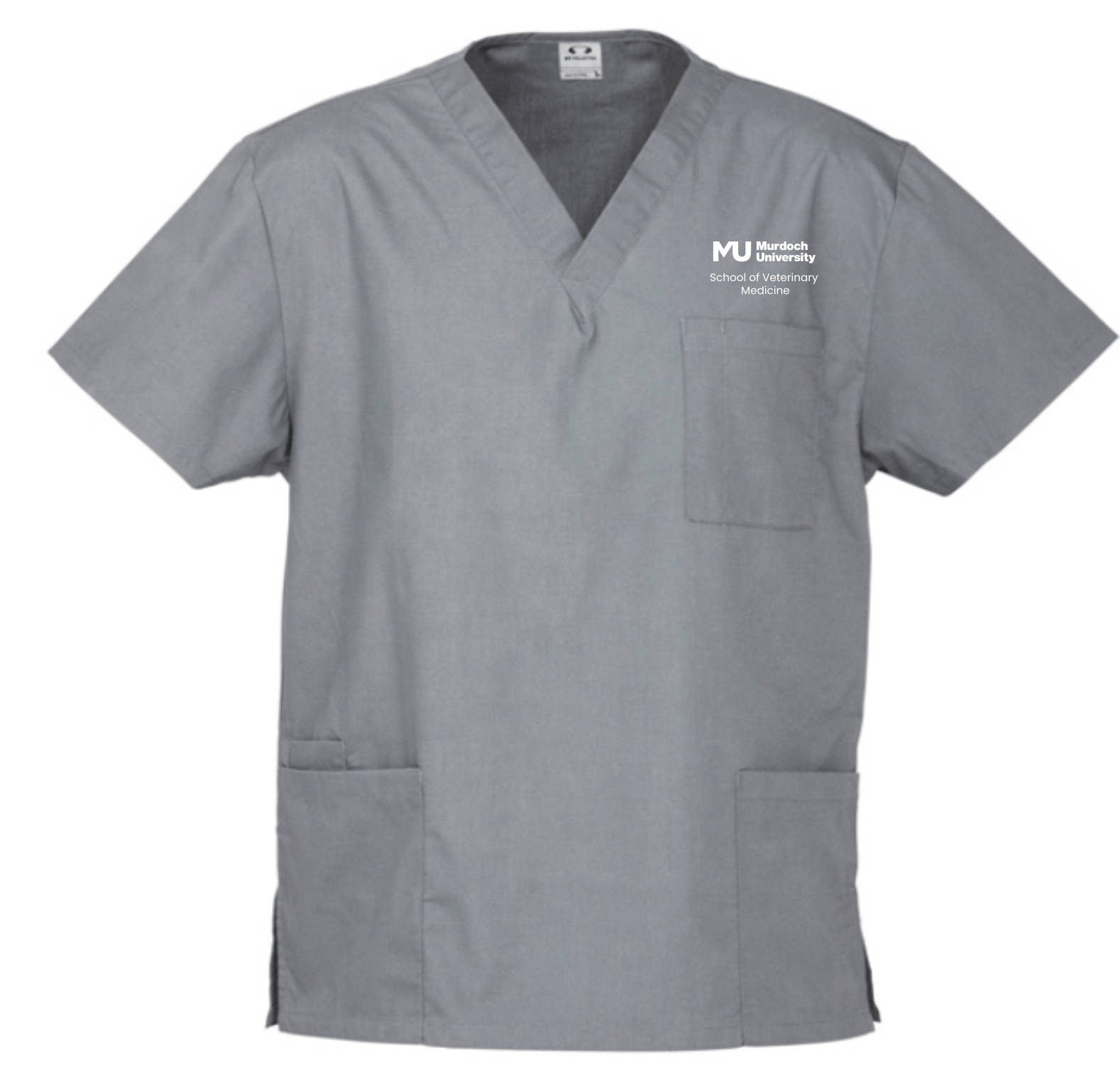 Murdoch University Pewter DVM Vet Medicine Unisex Scrubs Top MURDH10612